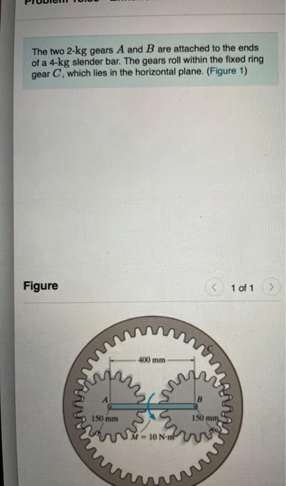 Solved The Two 2-kg Gears A And B Are Attached To The Ends | Chegg.com