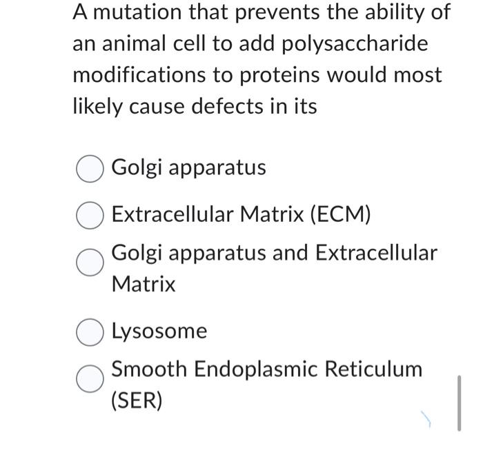 Solved A mutation that prevents the ability of an animal | Chegg.com