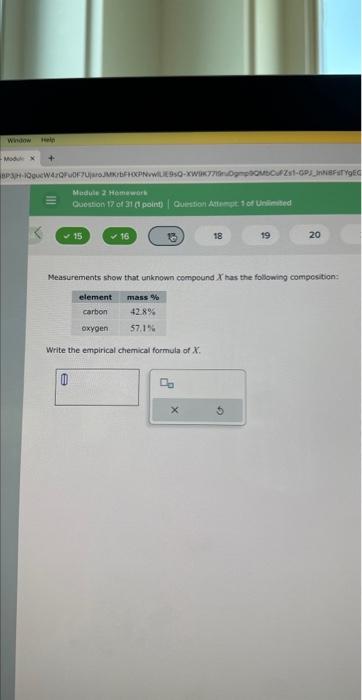 Solved Measurements show that unknown compound X has the | Chegg.com