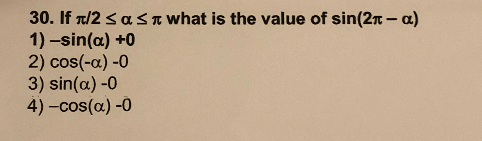 Solved If π2≤α≤π ﻿what is the value of | Chegg.com