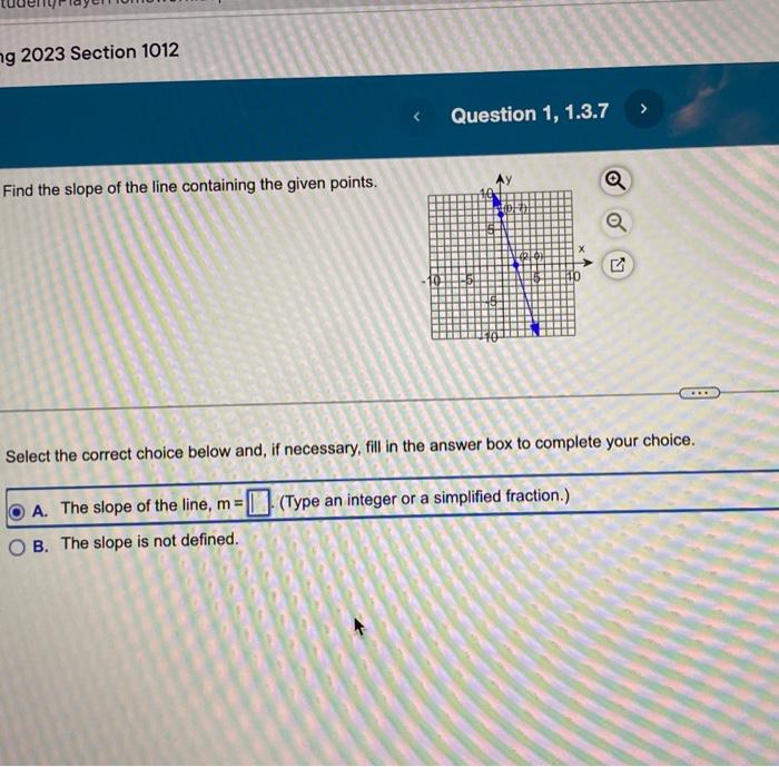 Solved Find The Slope Of The Line Containing The Given | Chegg.com