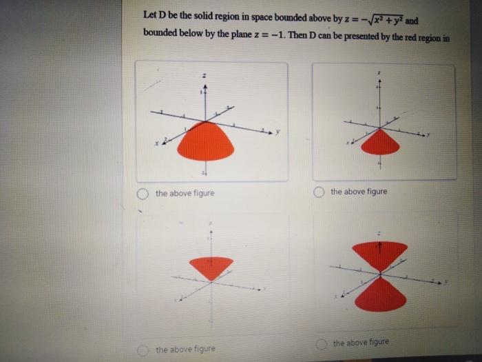 Solved Let D be the solid region in space bounded above by z | Chegg.com
