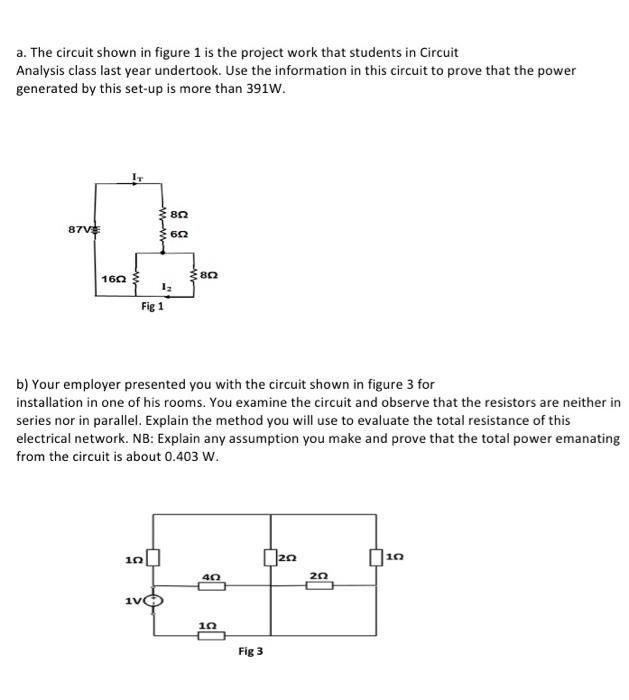 Solved a. The circuit shown in figure 1 is the project work | Chegg.com