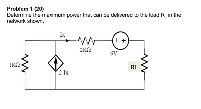 Solved Problem 1 (20) Determine the maximum power that can | Chegg.com