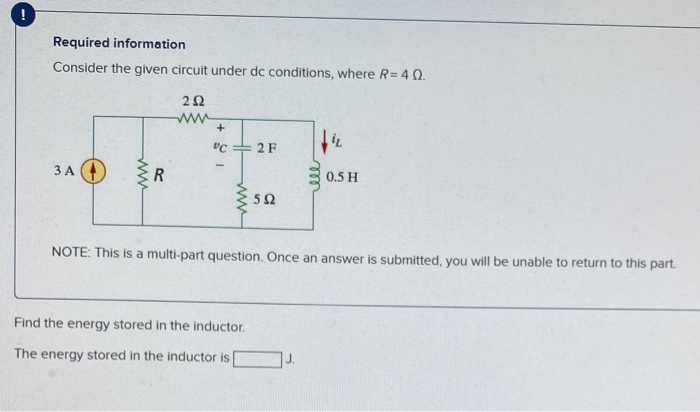 Solved ! Required information Consider the given circuit | Chegg.com