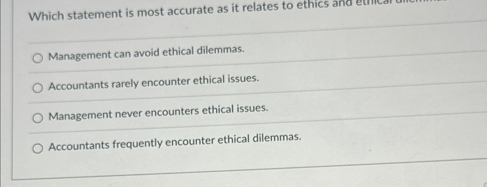 Solved Which statement is most accurate as it relates to