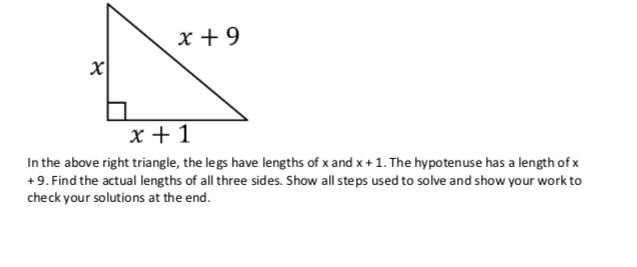 X 9 X 1 In The Above Right Triangle The Legs Have Chegg Com