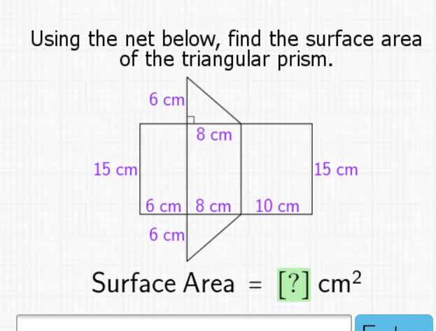 Solved Using the net below, find the surface area of the | Chegg.com