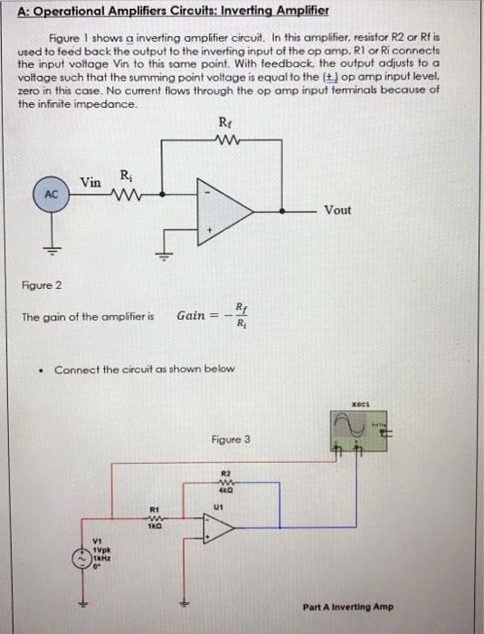 Solved A: Operational Amplifiers Circuits: Inverting | Chegg.com