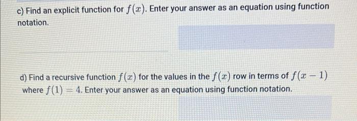 Solved Consider the table of values below for the function | Chegg.com