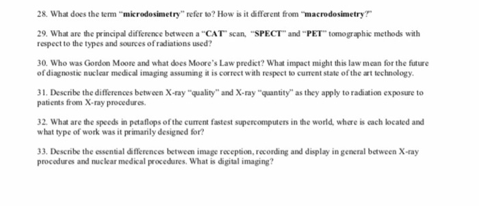 Solved 28 What Does The Term Microdosimetry Refer To Chegg Com