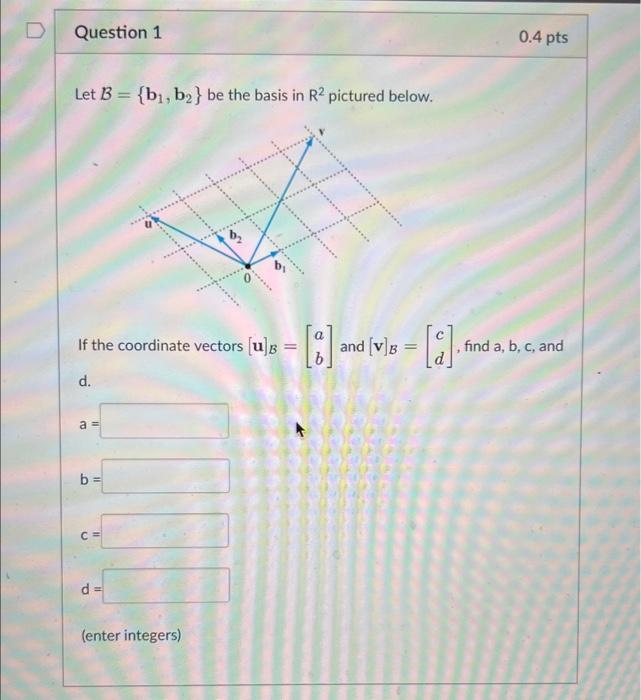 Solved Let B={b1,b2} Be The Basis In R2 Pictured Below. If | Chegg.com