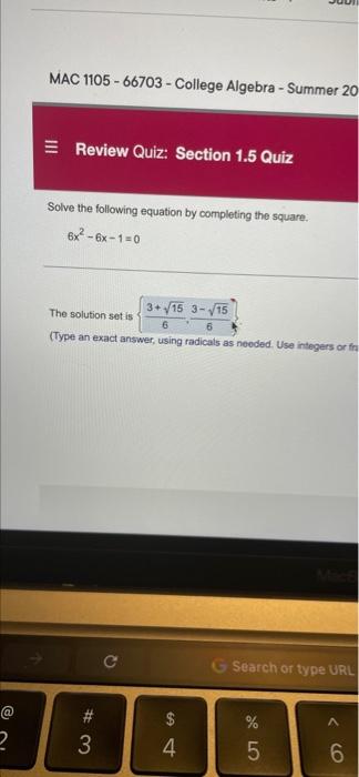 Solved 2 MAC 1105-66703 - College Algebra - Summer 20 Review | Chegg.com