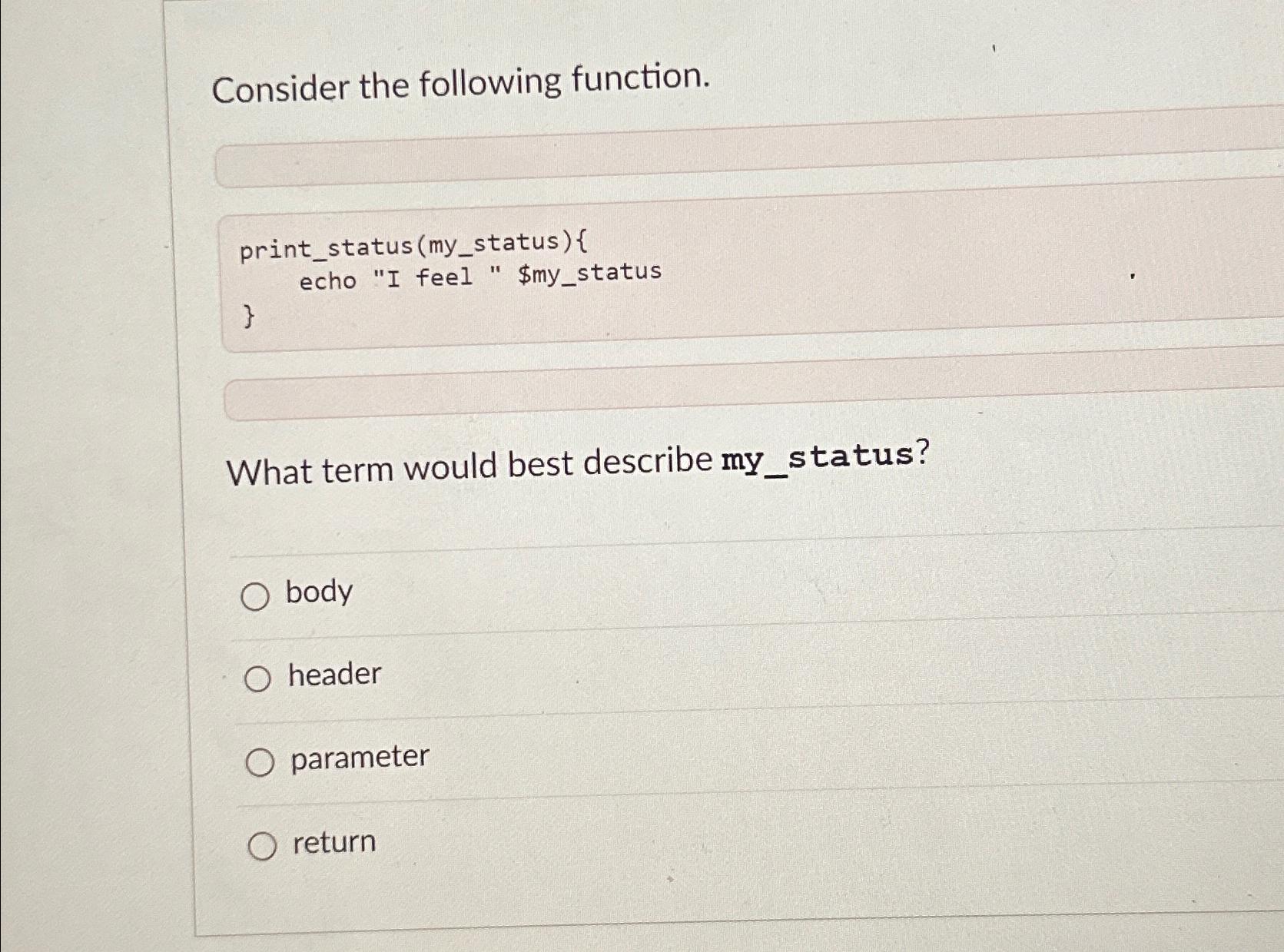 Solved Consider the following | Chegg.com