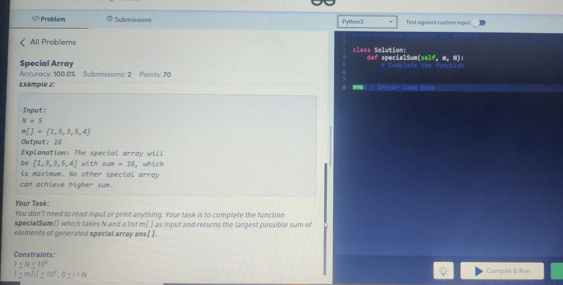 Solved Ə6 Time Left 00:01:40:31 Contest Home Quiz Coding | Chegg.com