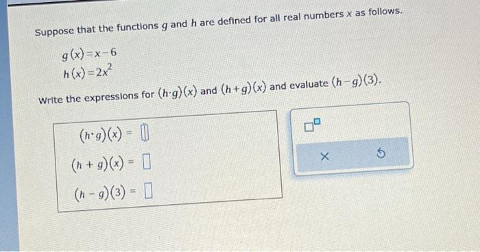 Solved Suppose H X 5x4 2 Find Two Functions F And G Such