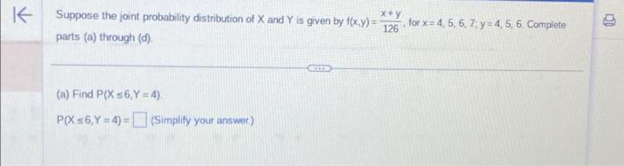 Solved Suppose The Joint Probability Distribution Of X And Y | Chegg.com