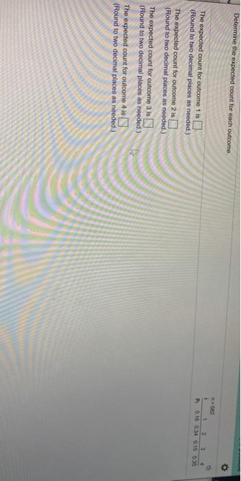 Solved Determine the expected count for each outcome 2 1 + 2 | Chegg.com