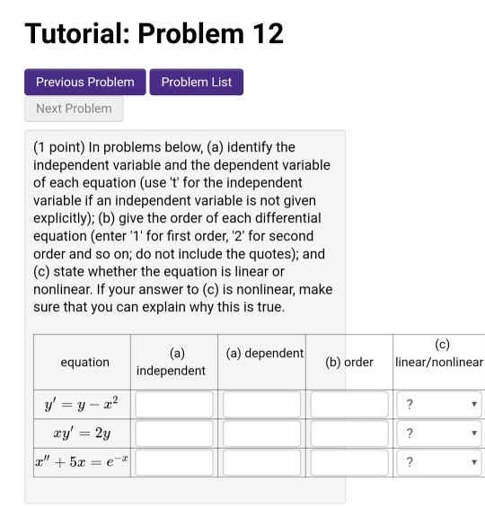 Solved Tutorial: Problem 12 Problem List Previous Problem | Chegg.com