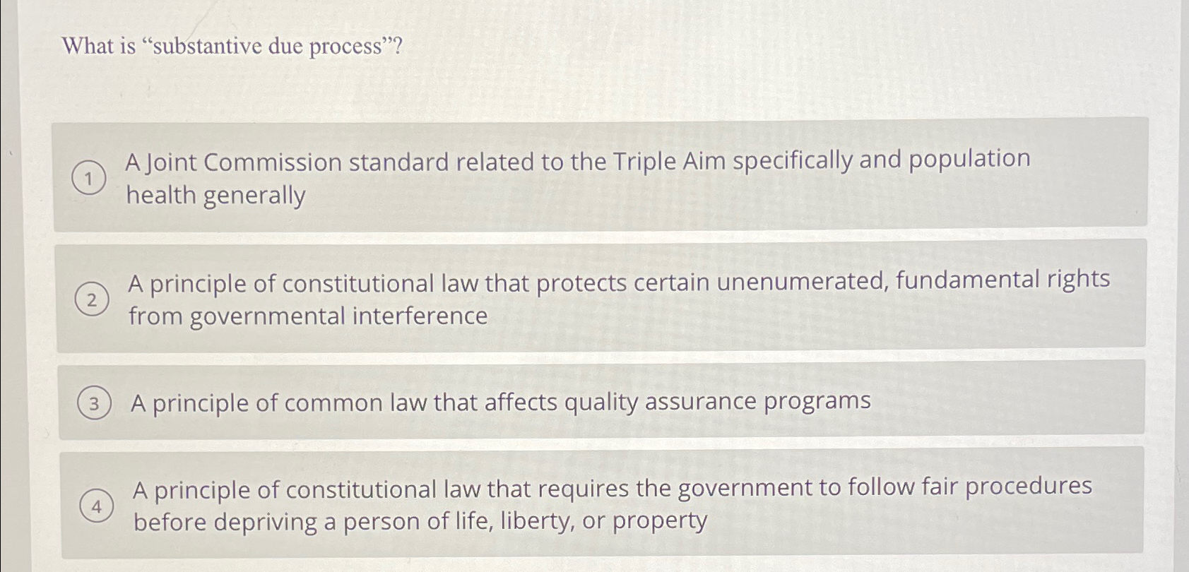 Solved What is &ldquo;substantive due process&rdquo;?A Joint Commission 