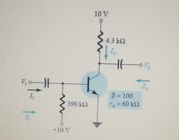 Solved Compute for the value of re and Zi using the circuit | Chegg.com