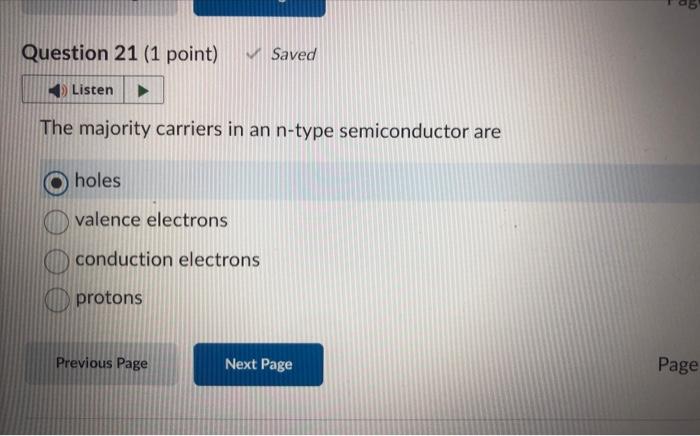 Solved The Majority Carriers In An N-type Semiconductors | Chegg.com