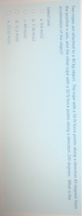 High-Quality Two Ropes Are Attached To A 40 Kg Object Picture Art High-Quality Two Ropes Are Attached To A 40 Kg Object Picture Art