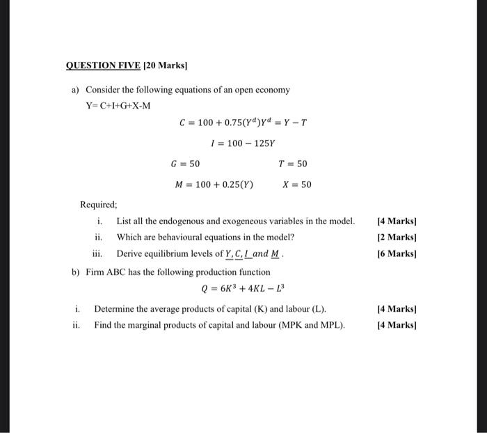 ⏩SOLVED:An open economy is in equilibrium when Y=C+I+G+X-M where …