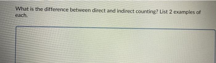 Solved What is the difference between direct and indirect | Chegg.com