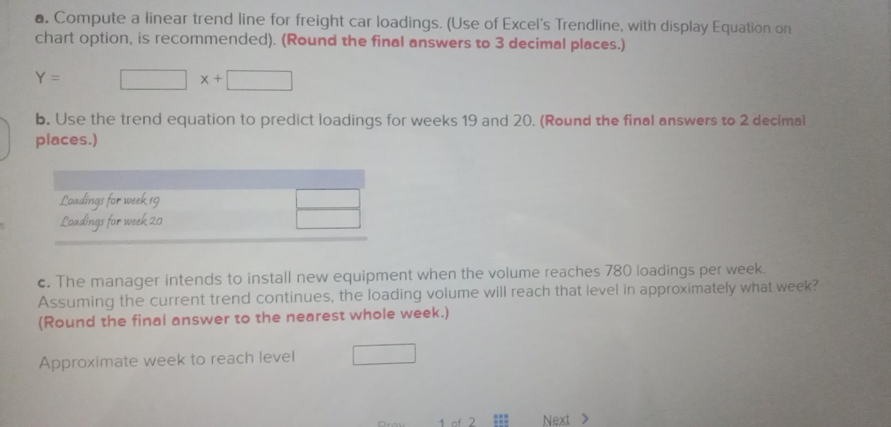 Solved Freight car loadings during an 18week period at a