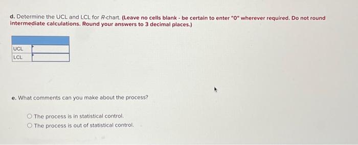 Solved a. Calculate the mean and range for the above | Chegg.com
