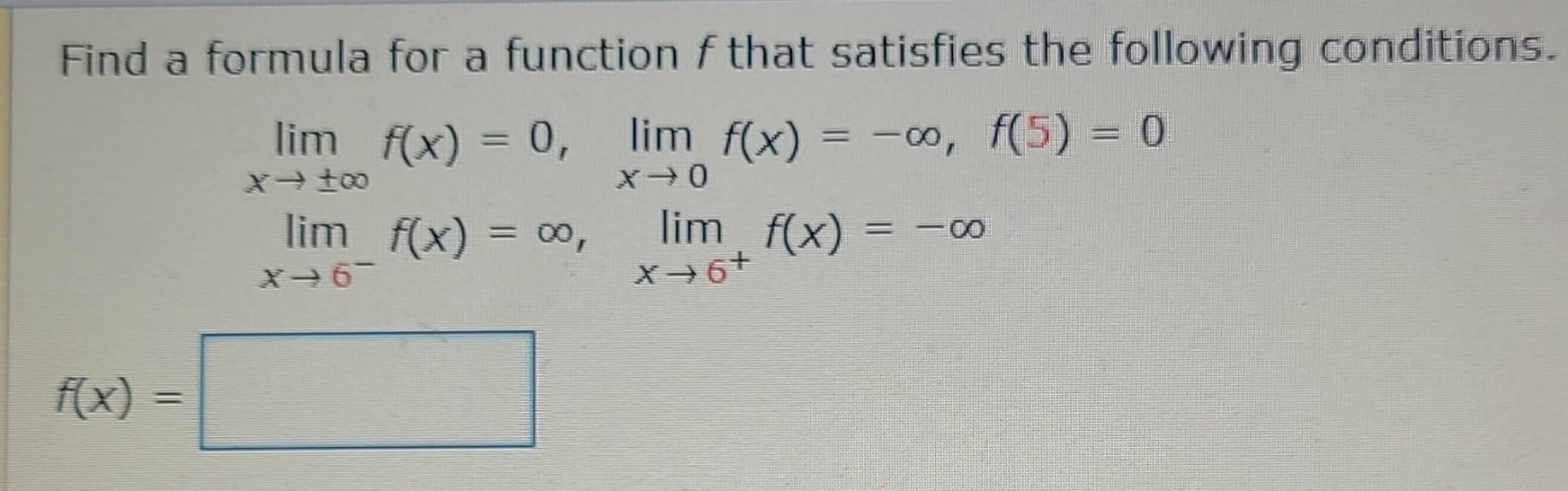 Solved Find a formula for a function f that satisfies the | Chegg.com