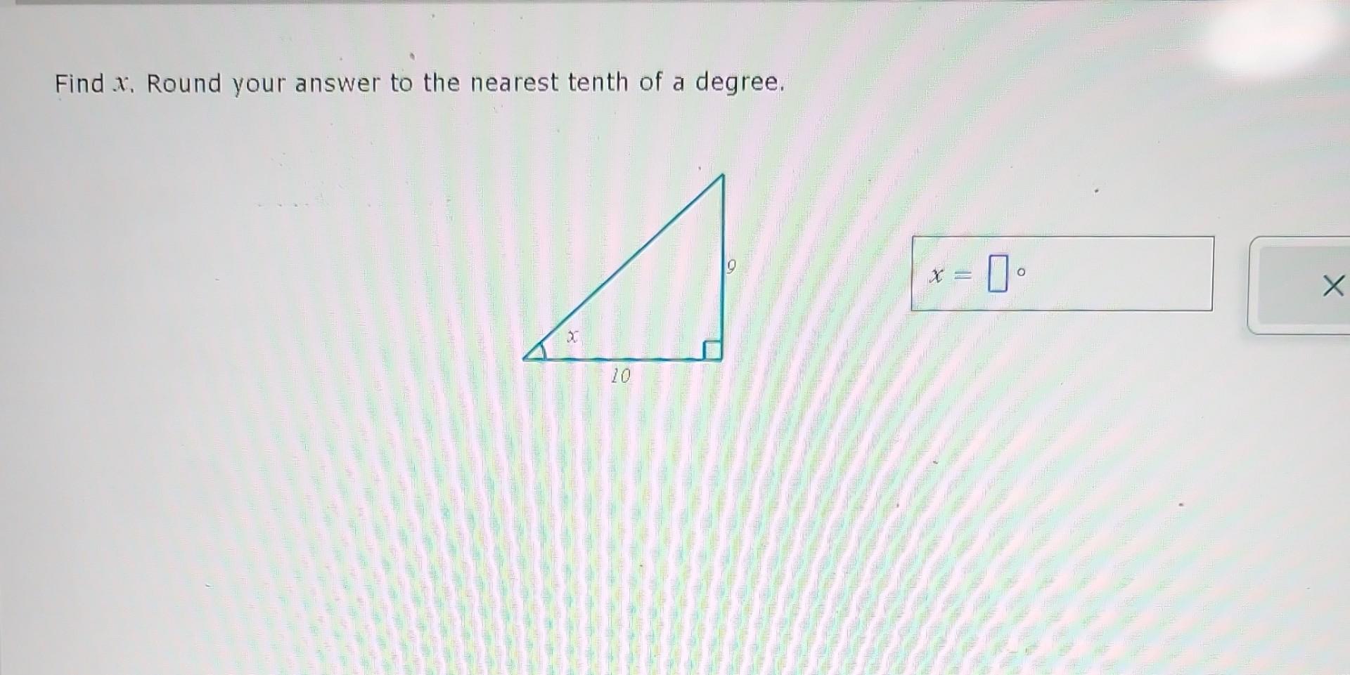 Solved Find X, Round Your Answer To The Nearest Tenth Of A | Chegg.com