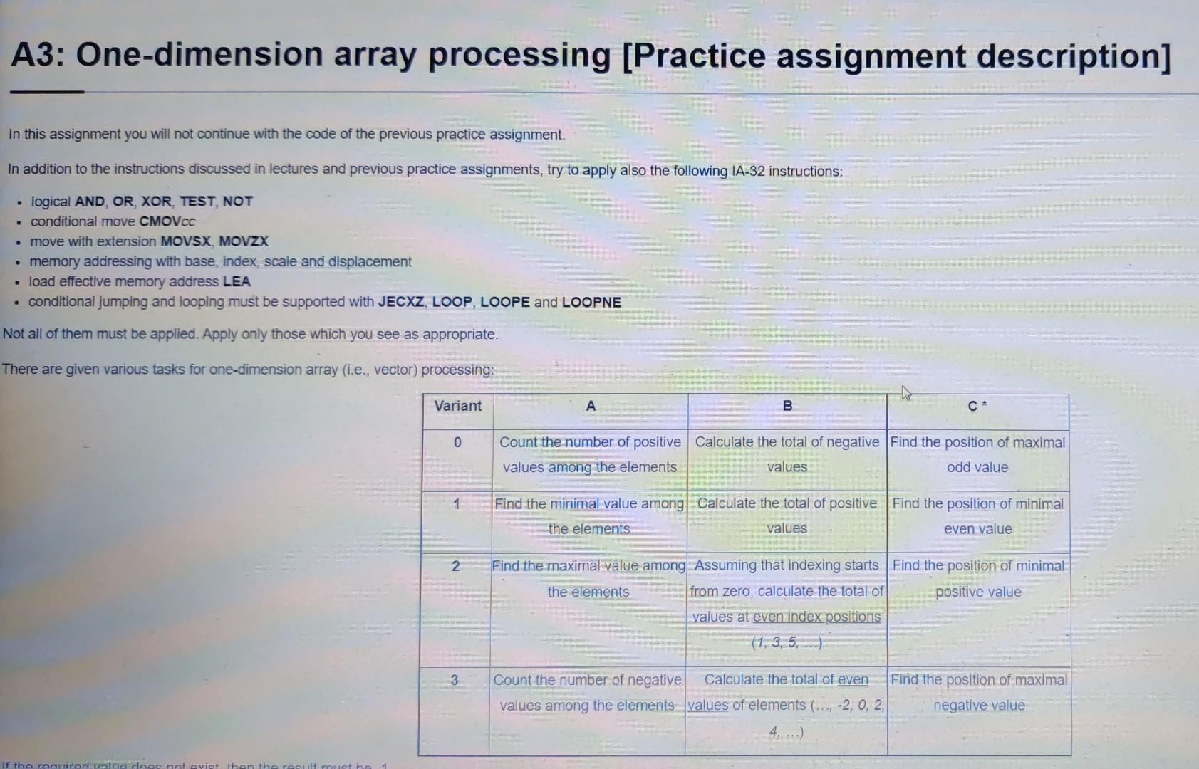 Solved A3: One-dimension array processing [Practice | Chegg.com