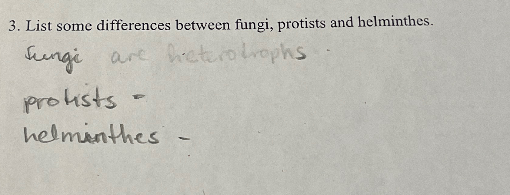 Solved List some differences between fungi, protists and | Chegg.com