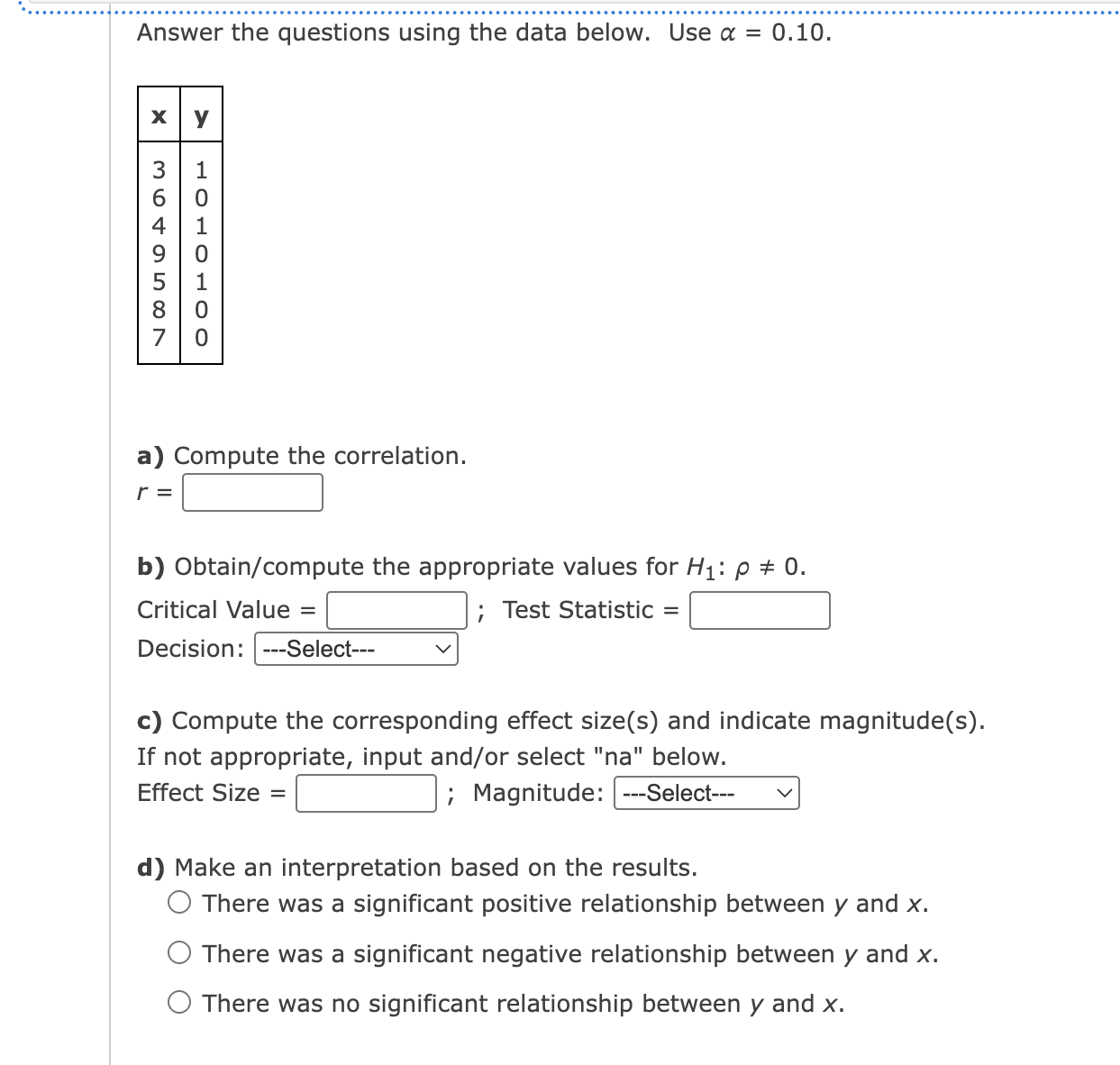 Solved Answer the questions using the data below. Use | Chegg.com