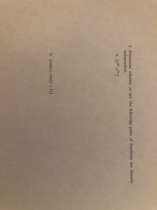 Solved 3. Determine whether or not the following pairs of | Chegg.com