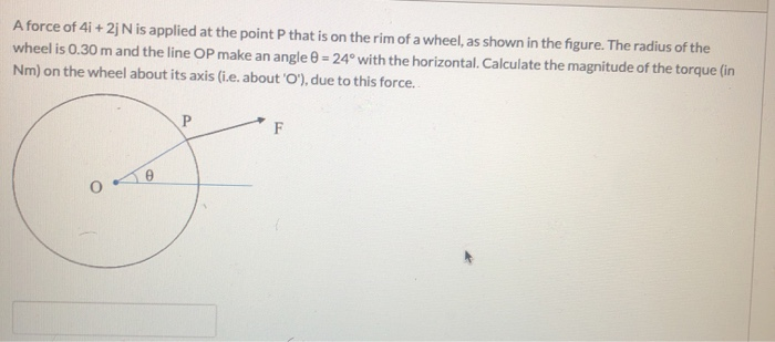 Solved A force of 4i +2N is applied at the point that is on | Chegg.com