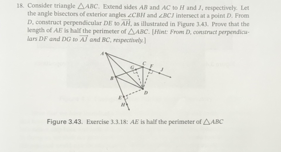 Consider triangle /_(/)ABC. Extend sides AB and AC to | Chegg.com