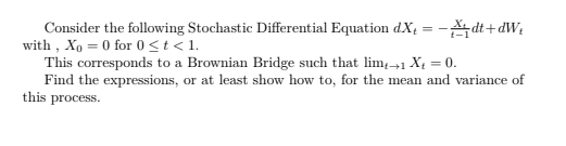 Solved Consider The Following Stochastic Differential | Chegg.com