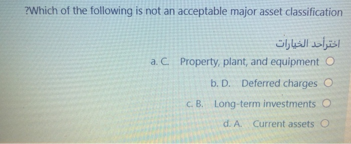 Solved ?Which of the following is not an acceptable major | Chegg.com