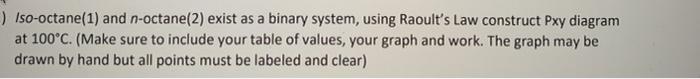 Solved ) Iso-octane(1) And N-octane(2) Exist As A Binary 