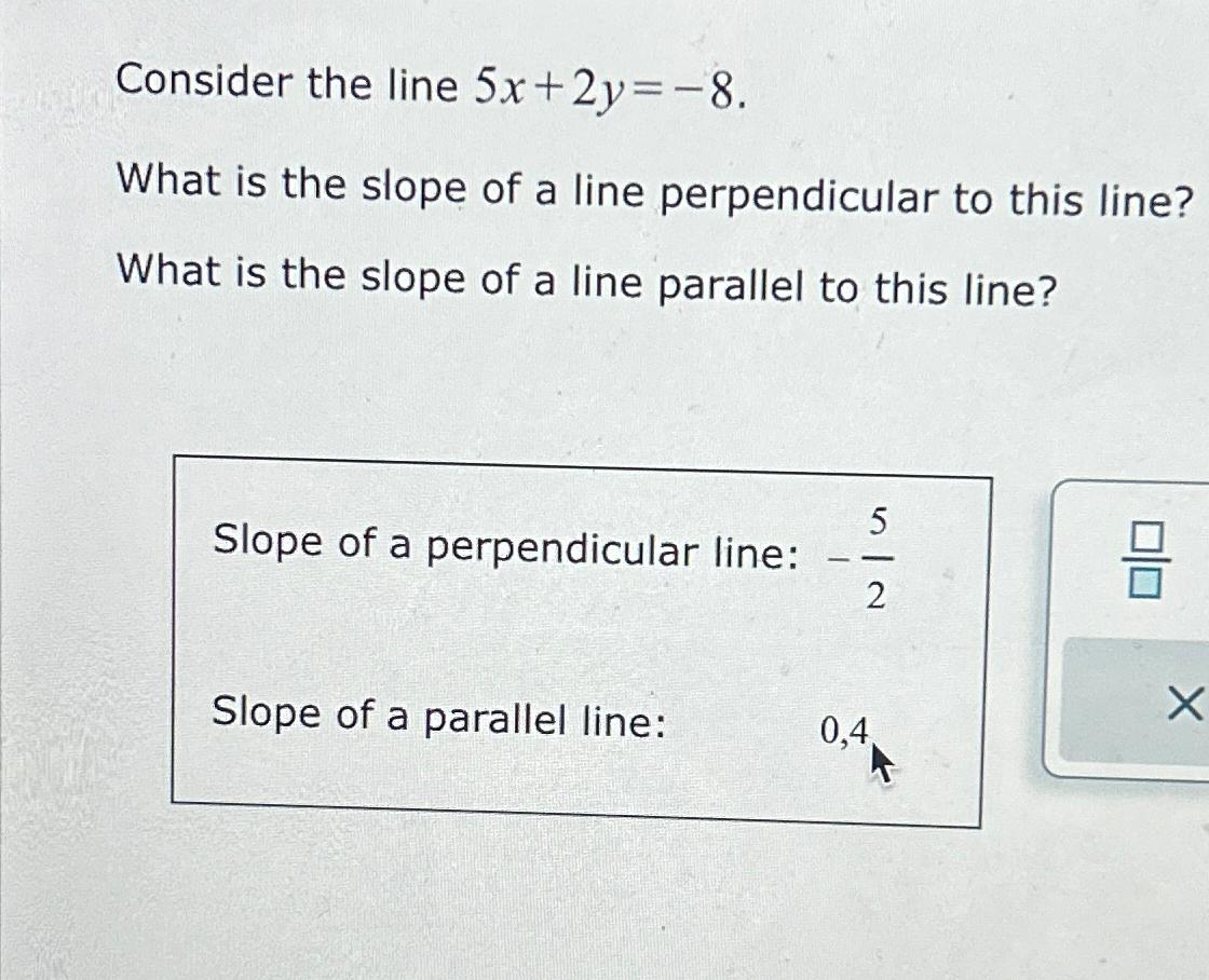 what is the slope of the line perpendicular to 5x 3y 2