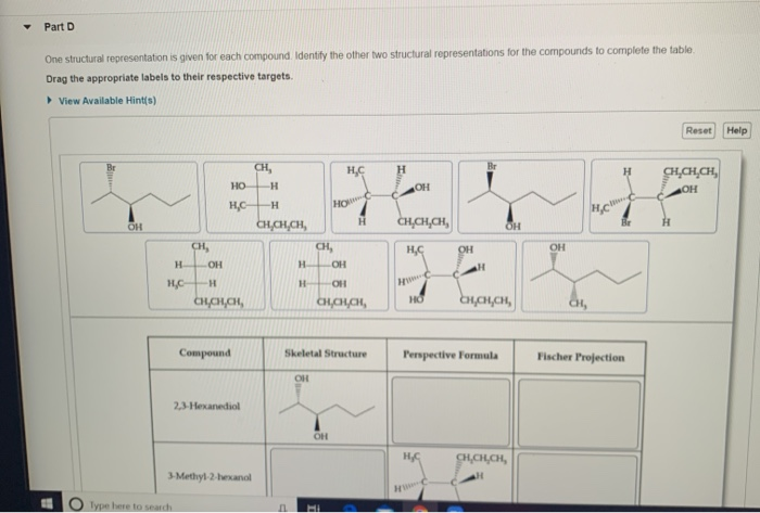 Solved Part D One structural representation is given for | Chegg.com