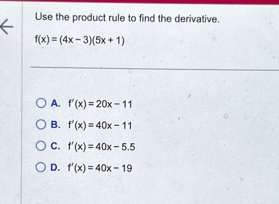 Solved Use The Product Rule To Find The