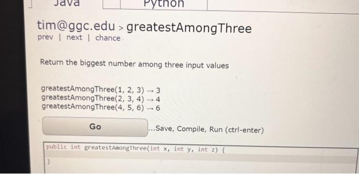 Solved tim@ggc.edu > getKarmaLevel prev I next | chance If | Chegg.com