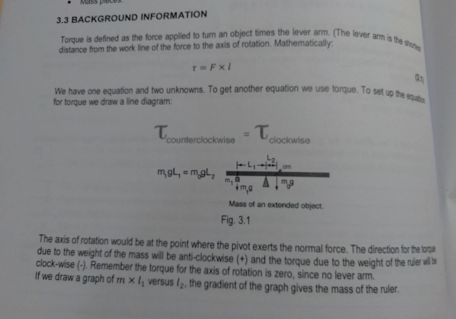 Solved 3.1 OBJECTIVES To determine the mass of a meter stick