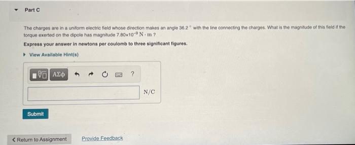 Solved Electric Dipole in an Electric Field Point charges q | Chegg.com