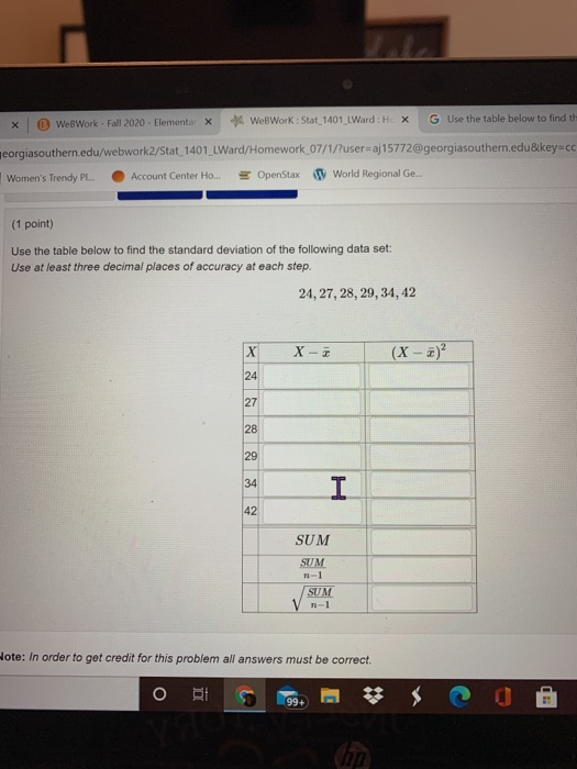 Solved B WebWork - Fall 2020 - Elementax WebWork: | Chegg.com