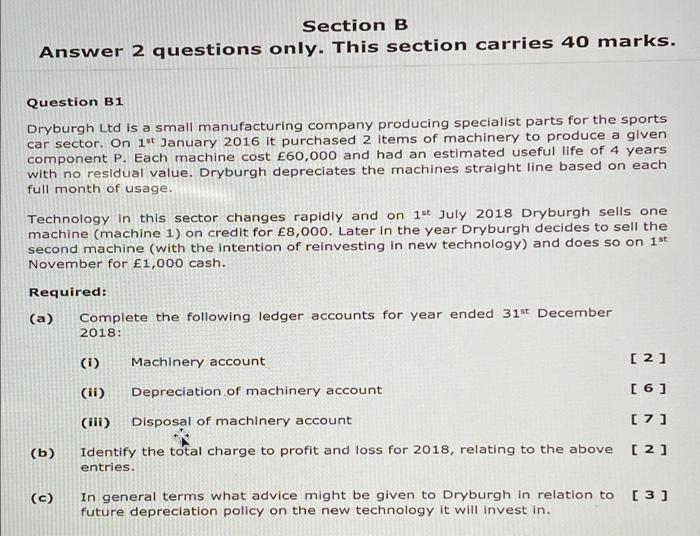 Solved Section B Answer 2 Questions Only. This Section | Chegg.com